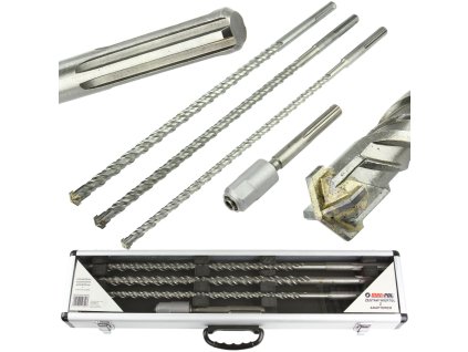 Sada tyčových vrtákov SDS MAX – MAR-POL M23575 (600 mm, 16/20/22 mm + adaptér)