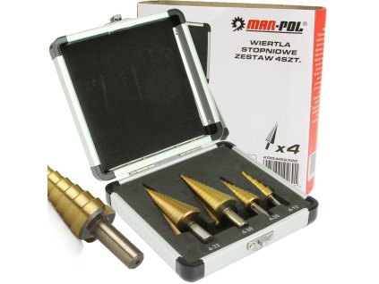 zestaw wiertl stopniowych 4pcs