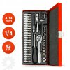 42x ZESTAW KLUCZY NASADOWYCH Grzechotka 1 4 4 14 mm Nasadki Bity TORX PZ PH Waga produktu z opakowaniem jednostkowym 1 6 kg