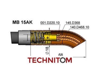 MB15AK vyhnuta hubice 145.D368