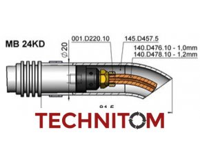 MB24KD vyhnuta hubice 145.D457.5