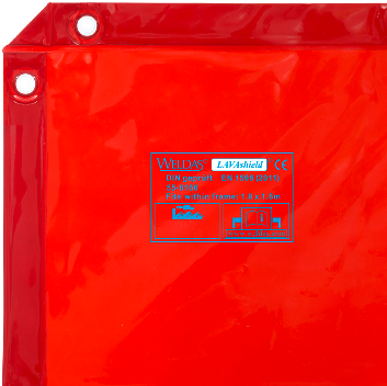 Svařovací zástěna 240 x 180 cm - varianty délka plochy: červená, díl zástěny: samostatná zástěna