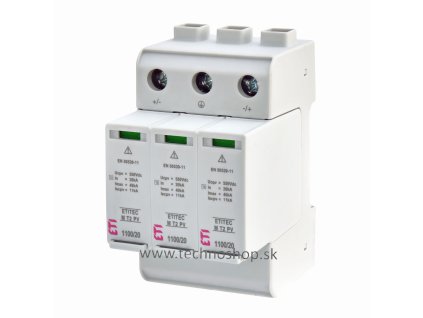 ETI Zvodic prepatia PV DC Typ 2 C 1100V 3P 20kA 3,8kV GPV 401 135