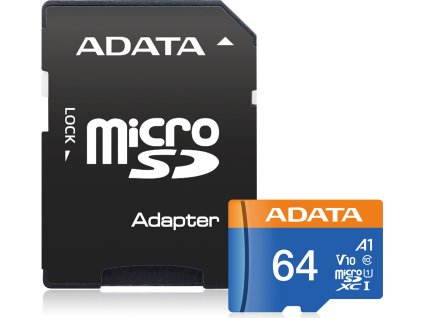 64427 adata premier 64gb microsdxc uhs i class10 a1 85 25 mb s adapter