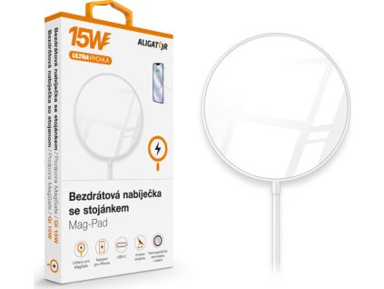 69557 aligator bezdratova nabijecka aligator mag pad urceno pro magsafe 15w bila