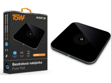 69542 aligator bezdratova nabijecka aligator pure pad 15w cerna