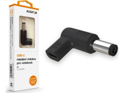41651 aligator usb c napajeci redukce 7 4 x 5 0 mm pro notebooky hp