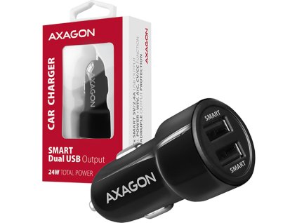 68897 axagon pwc 5v5 smart nabijecka do auta 2x port 5v 2 4a 2 4a 24w