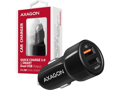 68915 axagon pwc qc5 quick a smart nabijecka do auta 2x port qc3 0 afc fcp 5v 2 6a 31 5w