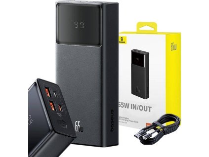 70019 baseus power banka star lord 20000 mah 65w 2x usb a micro usb usb c cerna