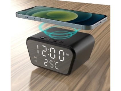 69431 crono budik s bezdratovym nabijenim cerny