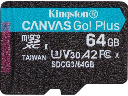 64577 kingston canvas go plus 64gb microsdxc uhs i v30 u3 cl10 bez adapteru
