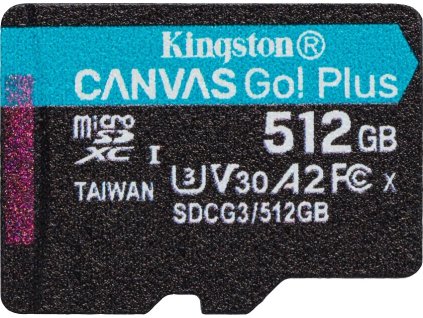 64655 kingston canvas go plus a2 micro sdxc 512gb uhs i u3 class 10