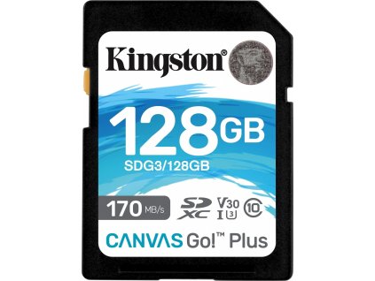 64682 kingston canvas go plus sdxc 128gb uhs i u3 class 10