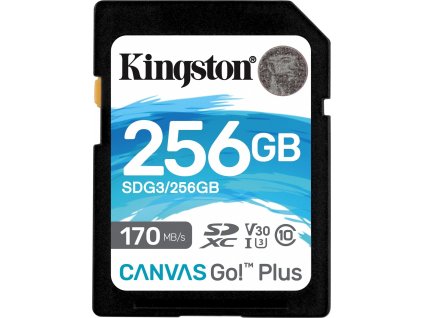 64694 kingston canvas go plus sdxc 256gb uhs i u3 class 10