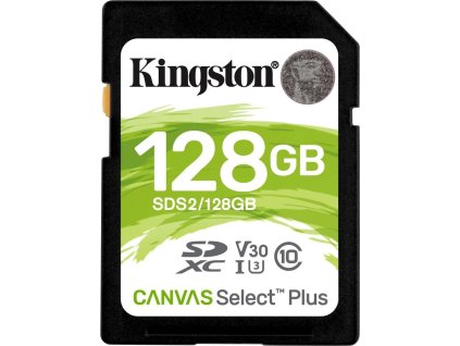 63983 kingston canvas select plus u3 sdxc 128gb uhs i u3 class 10