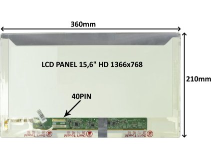 37955 lcd panel 15 6 hd 1366x768 40pin leskly sroubovani z boku