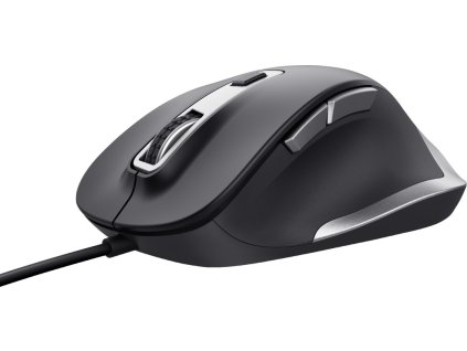 56936 trust fyda ergonomicka opticka pro pravaky 5 000 dpi dratova usb cerna stribrna