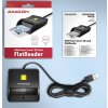 61751 4 axagon cre sm3n usb a flatreader ctecka kontaktnich karet smart card eobcanka kabel 1 3m