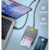 61733 1 axagon cre sm3tc usb c flatreader ctecka kontaktnich karet smart card eobcanka kabel 1 2m