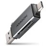 61781 axagon ctecka pametovych karet microsd sd cre dac usb 3 2 gen1 usb a usb c kovove telo