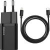70736 baseus rychlonabijecka do site super si usb c pd qc 20w cerna s kabelem usb c lightning 1m
