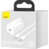 70748 4 baseus rychlonabijecka do site super si usb c pd qc 20w s lightning kabelem 1m bila