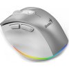 58223 3 genius ergo 9000s pro silver dualni bluetooth 2 4ghz 2400 dpi bezdratova 6tlacitkova dobijeci rgb stribrna