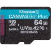 64577 kingston canvas go plus 64gb microsdxc uhs i v30 u3 cl10 bez adapteru