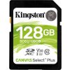 63983 kingston canvas select plus u3 sdxc 128gb uhs i u3 class 10