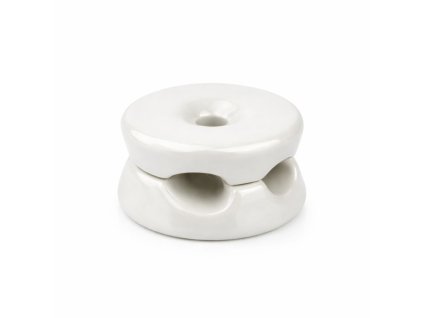 Dupla Kábelrögzítő – Ø30 mm – Porcelán – Fehér Ceramicon (1)