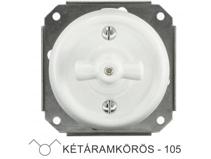 Fehér porcelán csillár forgókapcsoló betét, süllyesztett