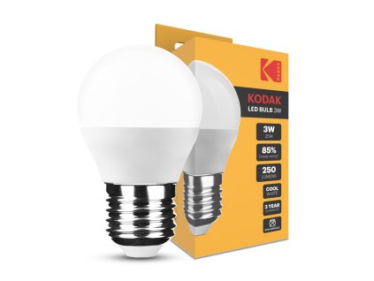 KODAK Max LED Izzó Globe Mini G45 3W E27 270° 4000K (250 lumen)