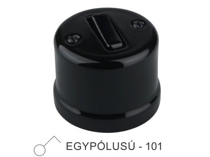 Fekete porcelán falon kívüli egypólusú billenőkapcsoló