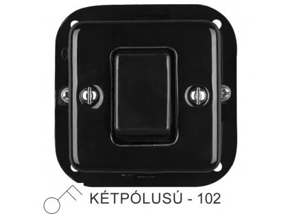 Egyes billenő fekete porcelán kétpólusú kapcsolóbetét