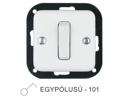 Egyes billenő fehér porcelán egypólusú kapcsolóbetét
