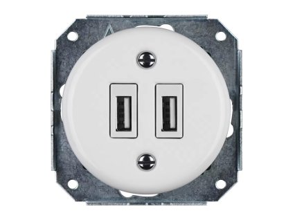 Fehér porcelán USB csatlakozó aljzat betét