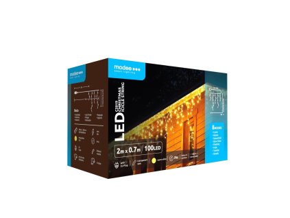 Modee Karácsonyi LED Füzér Adapteres C2019 Bővíthető (100LED/2m/H70cm) warm