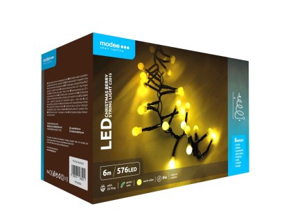Modee Karácsonyi LED Füzér Berry Plastic Adapteres C2015 (576LED/6m) warm