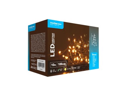 Modee Karácsonyi LED Füzér Plastic Adapteres (100LED/10m/10cm) warm