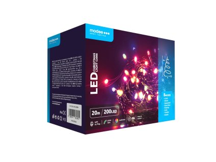 Modee Karácsonyi LED Füzér Plastic Adapteres (200LED/20m/10cm) multicolor