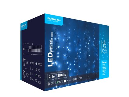 Modee Karácsonyi LED Füzér Plastic Adapteres C2017 (384LED/2,1m) cold