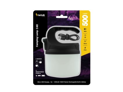 Technik Kemping Lámpa C40 (akkumulátoros) LM/XPE LED + micro USB (350 lumen)