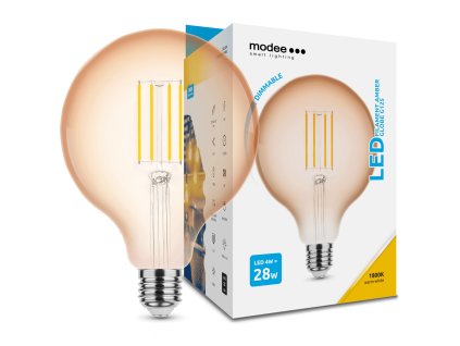 Modee LED Filament Amber Globe G125 4W E27 320° 1800K (300 lumen) dimm.