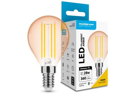 Modee LED Filament Amber Globe Mini G45 4W E14 320° 1800K (360 lumen) dimm.