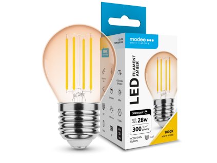 Modee LED Filament Amber Globe Mini G45 4W E27 320° 1800K (300 lumen) dimm.