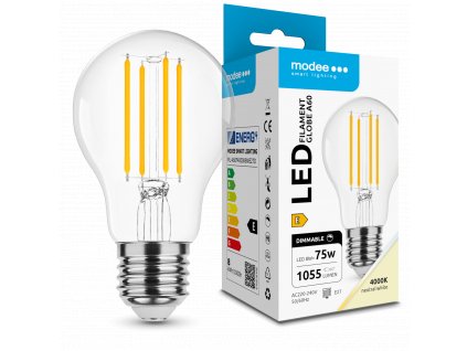 Modee LED Izzó Filament A60 8W E27 360° 4000K (1055 lumen) dimm. ERP