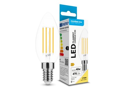 Modee LED Izzó Filament Gyertya C35 4W E14 360° 2700K (470 lumen) ERP