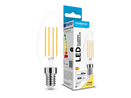 Modee LED Izzó Filament Gyertya C35 7W E14 360° 2700K (806 lumen) ERP