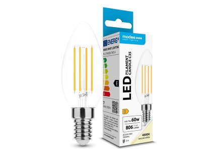 Modee LED Izzó Filament Gyertya C35 7W E14 360° 4000K (806 lumen) ERP